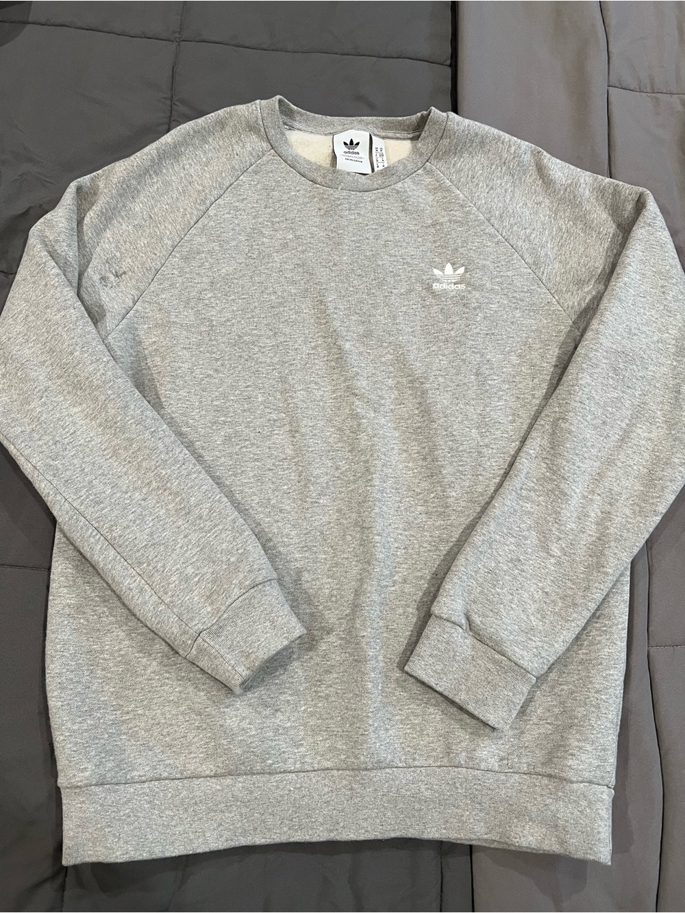 adidas Grey Trefoil Crewneck Sweatshirt - Picture 1 of 1